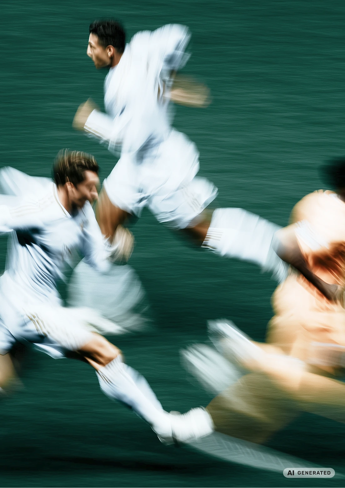 AI generated content for: Soccer players in action during a game on the field.